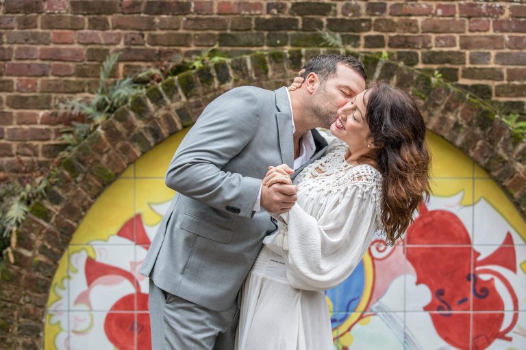 Admirable wedding photo session in the Dock Street Theater