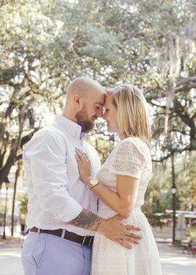 engagement photo session in Forsyth Park