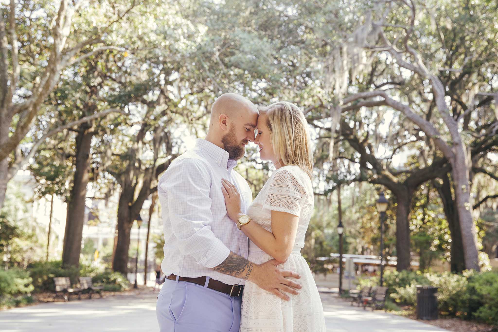 Wonderful engagement photo session in Forsyth Park
