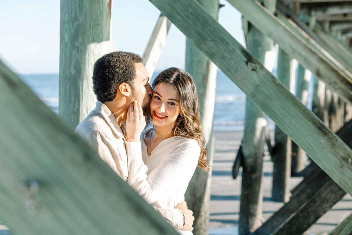 beach sunset engagement photo isle of palms