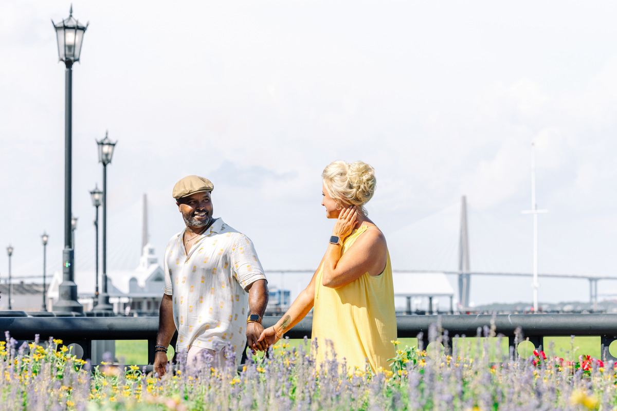 charleston engagement photography waterfront park