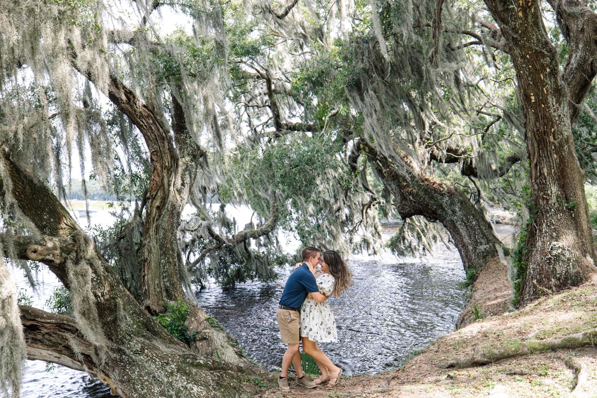 hugging couple cypress lake