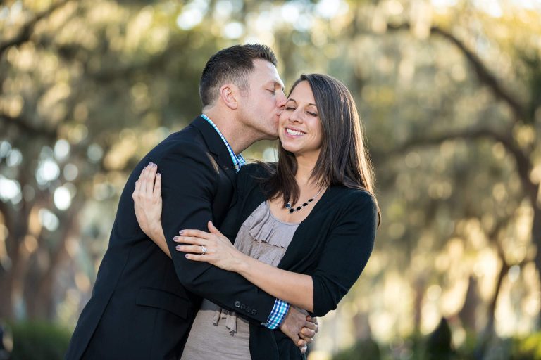 Adorable engagement photo session in Forsyth Park