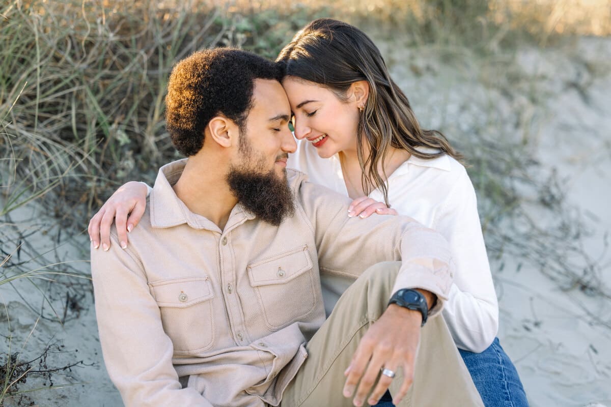 romantic beach engagement isle of palms charleston