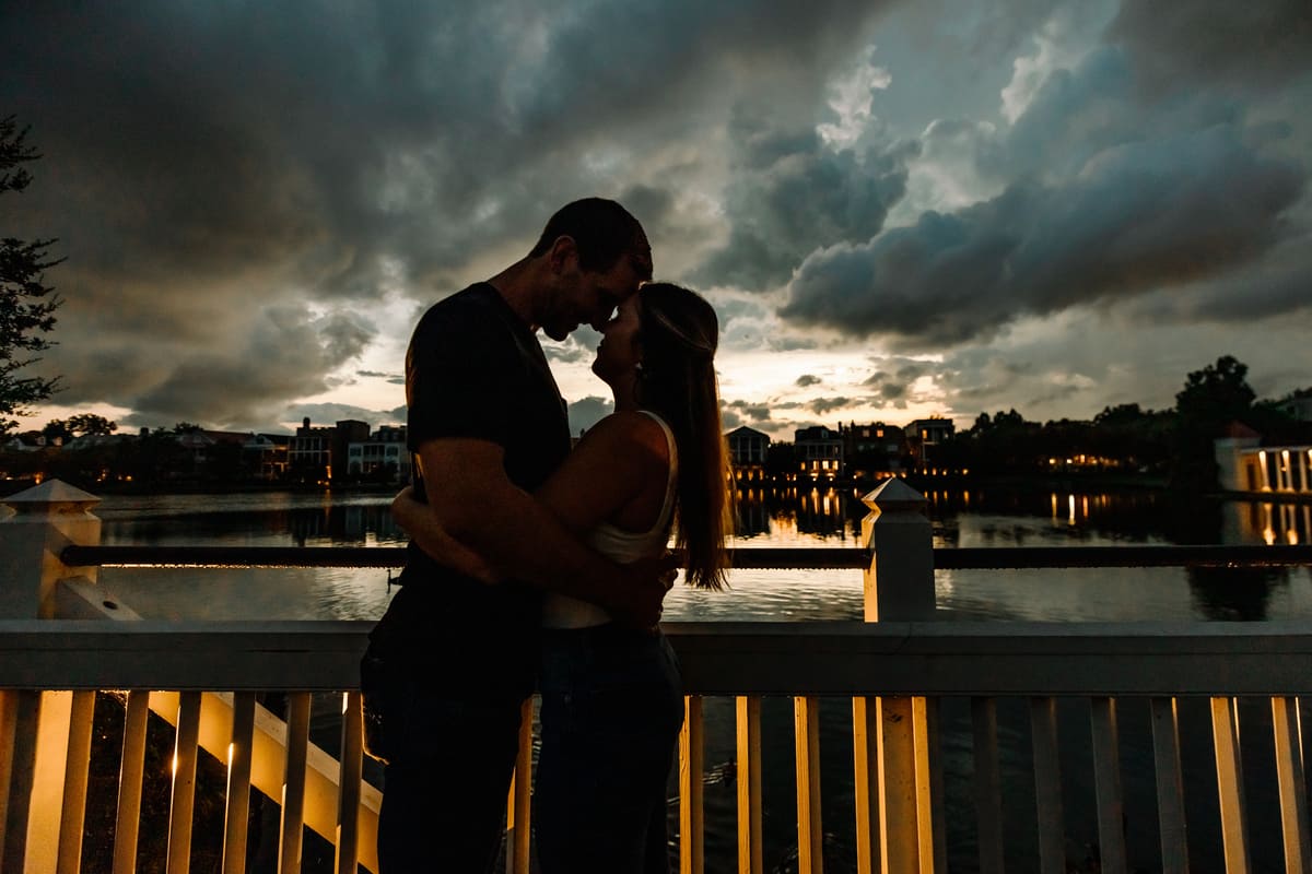 sunset engagement session creek club ion charleston