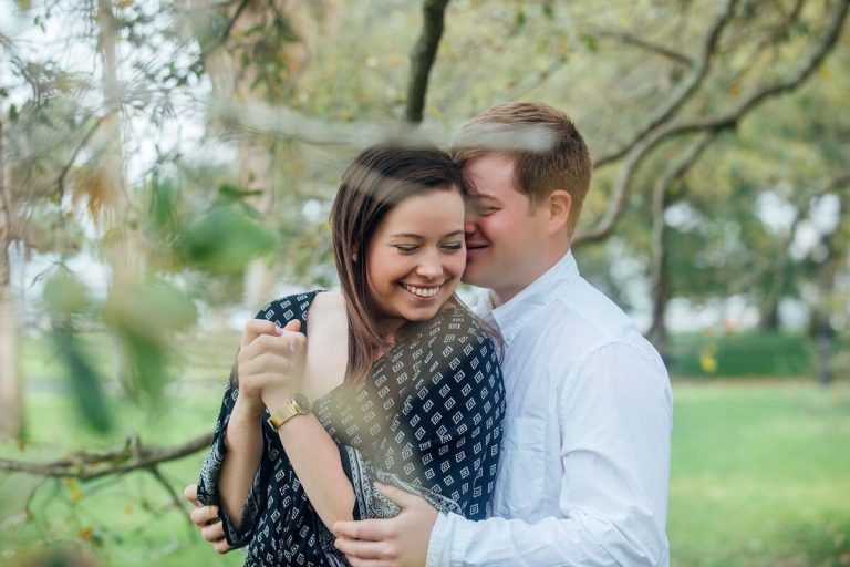 A Gentle Engagement Photoshoot at White Point Garden: Samanta and Tim