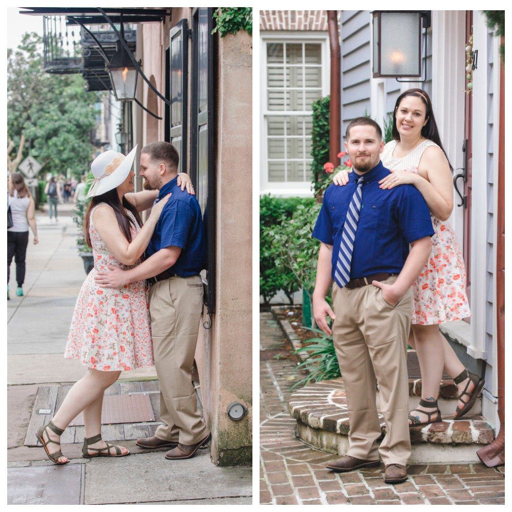 they are posing near charleston bulidings