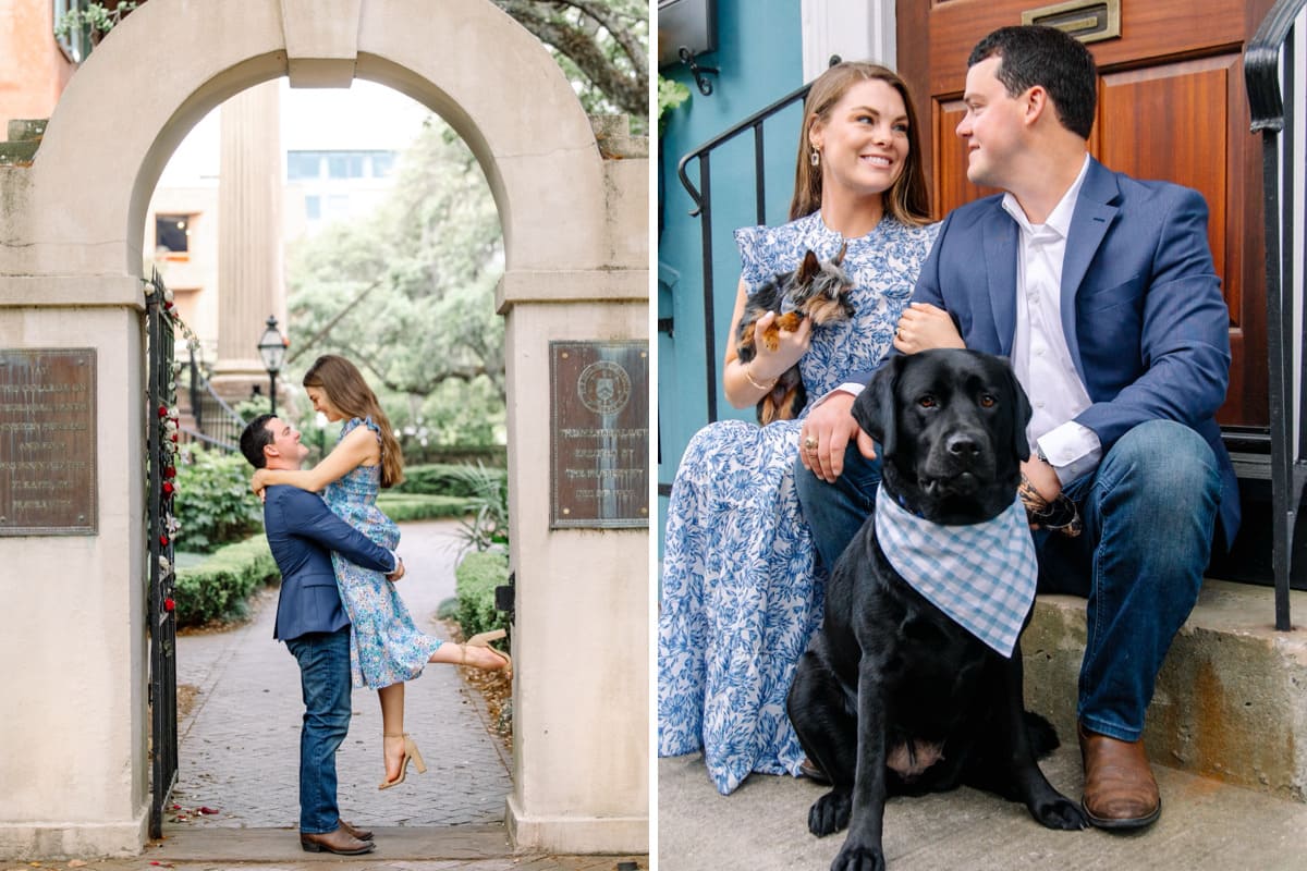 couple engagement session college of charleston