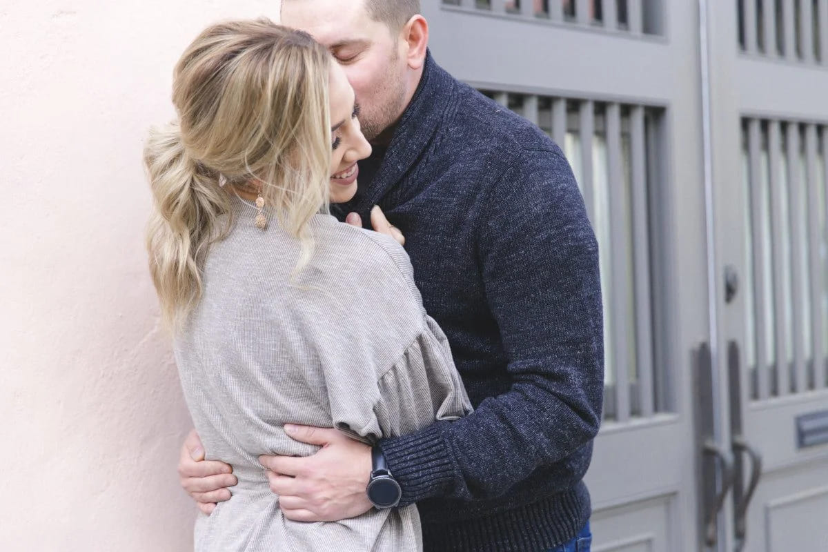 rainbow row charleston engagement session