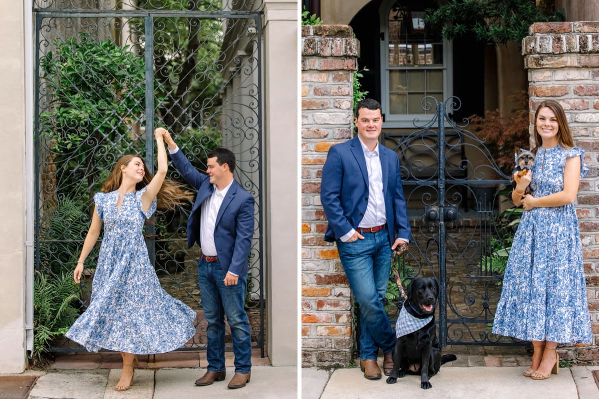 romantic engagement photo charleston campus