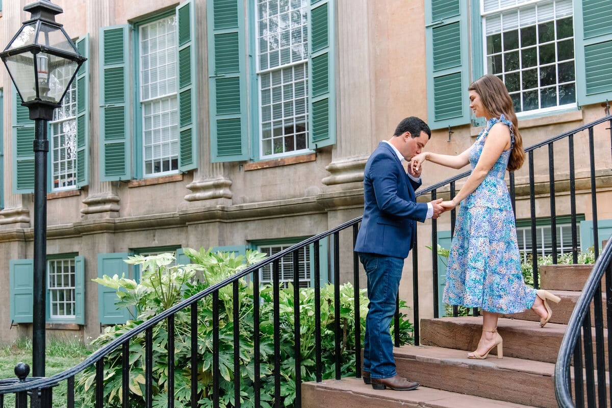 timeless engagement session college of charleston