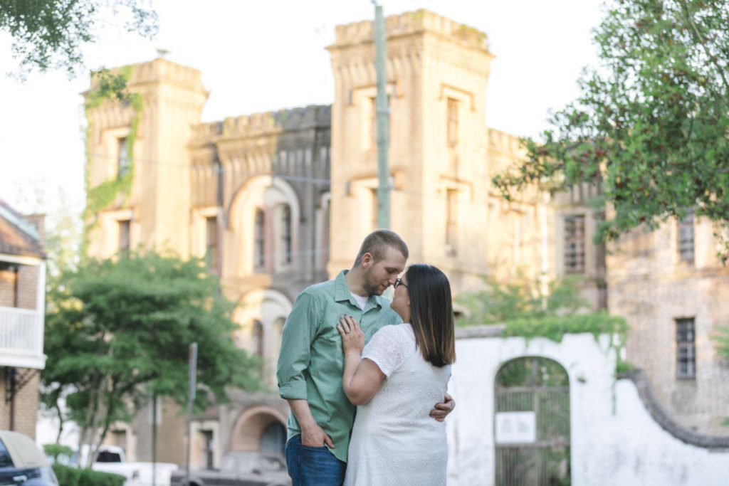 engagement session in downtown