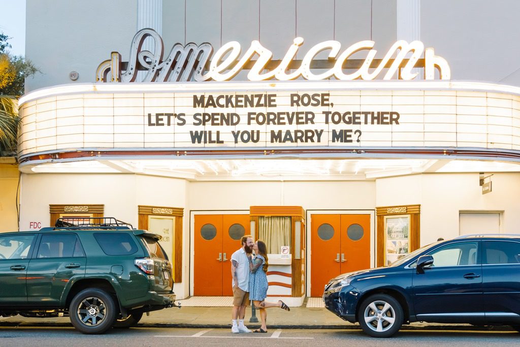 charleston engagement photographers at american theather