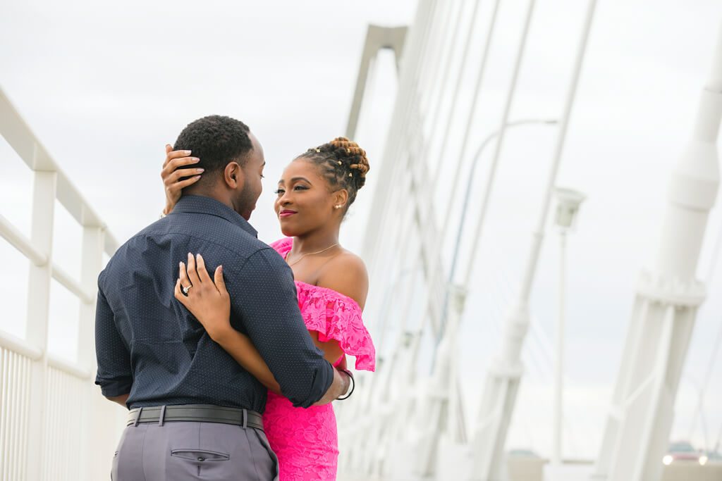 charleston engagement photographers at arthur ravenel jr bridge