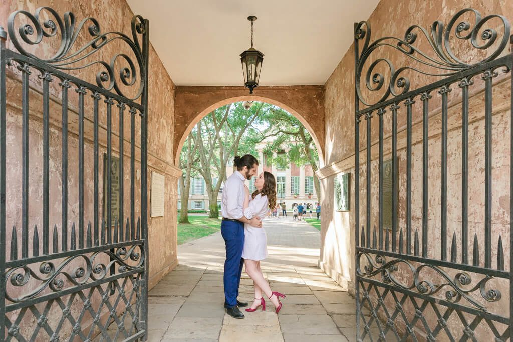 charleston engagement photographers at college of charleston