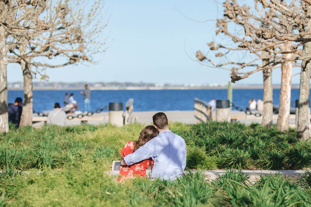 charleston engagement photographers at public pier