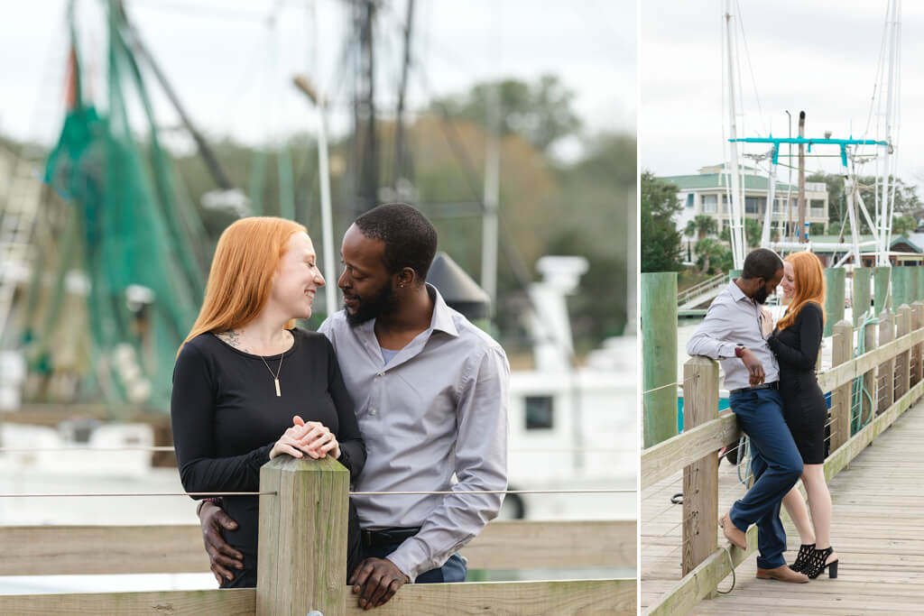 charleston engagement photographers at shem creek