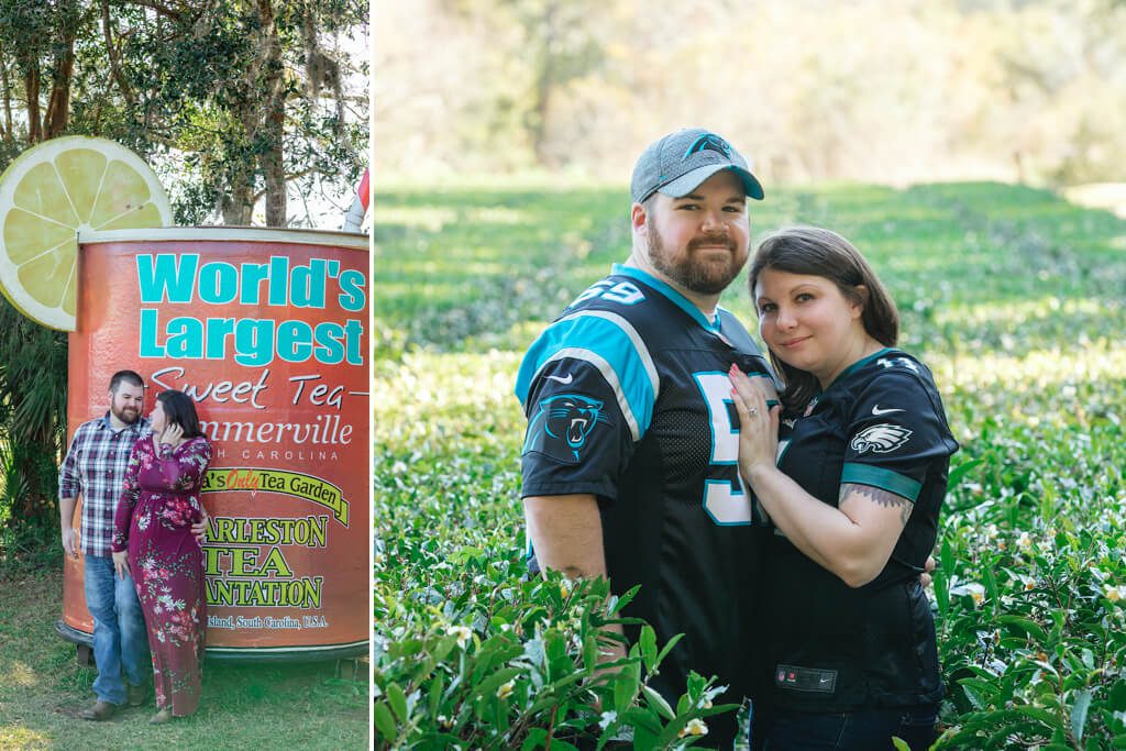 charleston engagement photographers at tea plantation