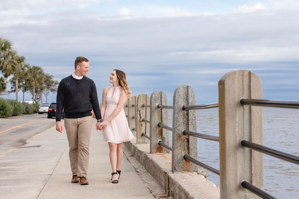 charleston engagement photographers at the battery white point garden