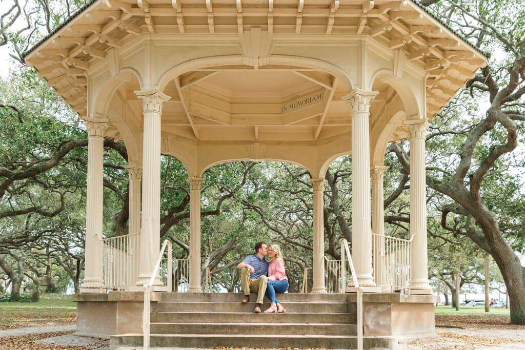 charleston engagement photographers at the battery white point garden