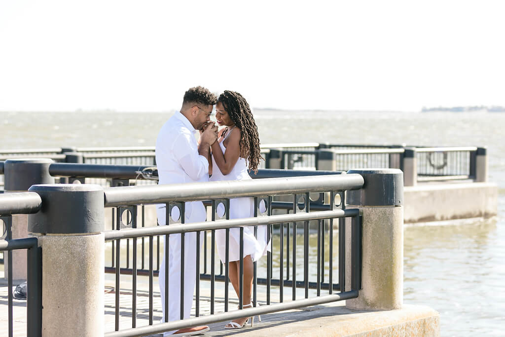 charleston engagement photographers at waterfront park