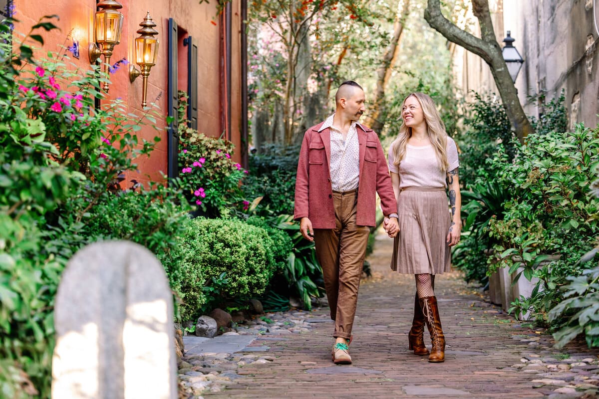 charleston engagement photographers philadelphia alley