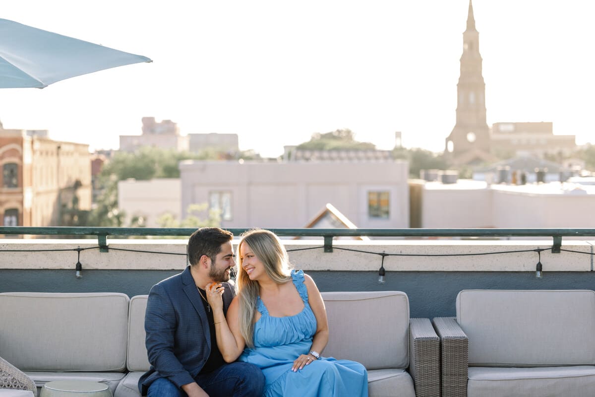 charleston engagement photographers rooftop