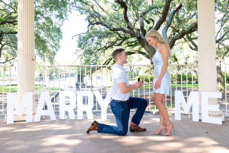 A Romantic Surprise Proposal at White Point Garden – Devin & Kennedy