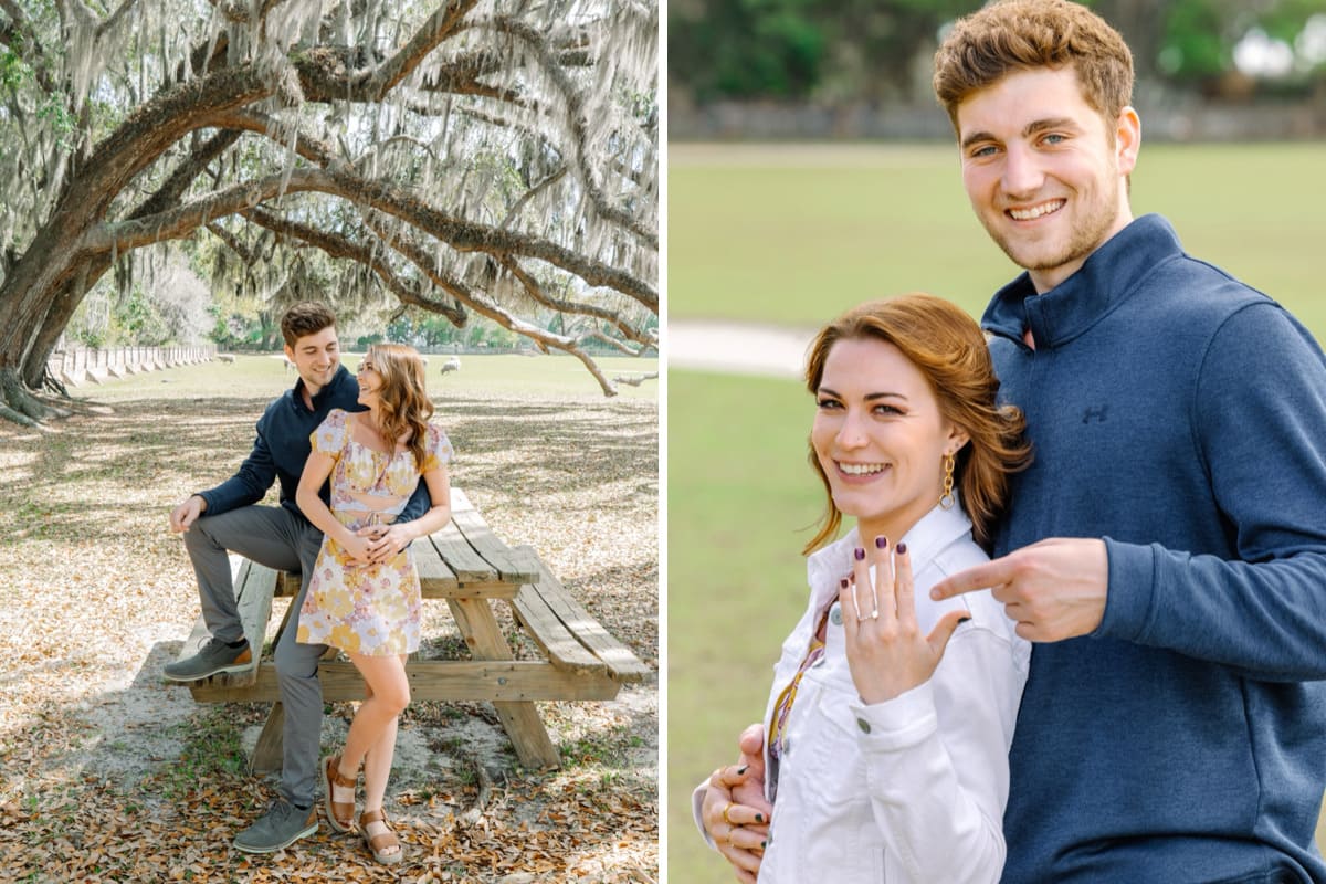 sunny day proposal photography middleton place