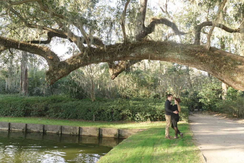 A sunset engagement photo session at Middleton Place: Alyssa and Ben