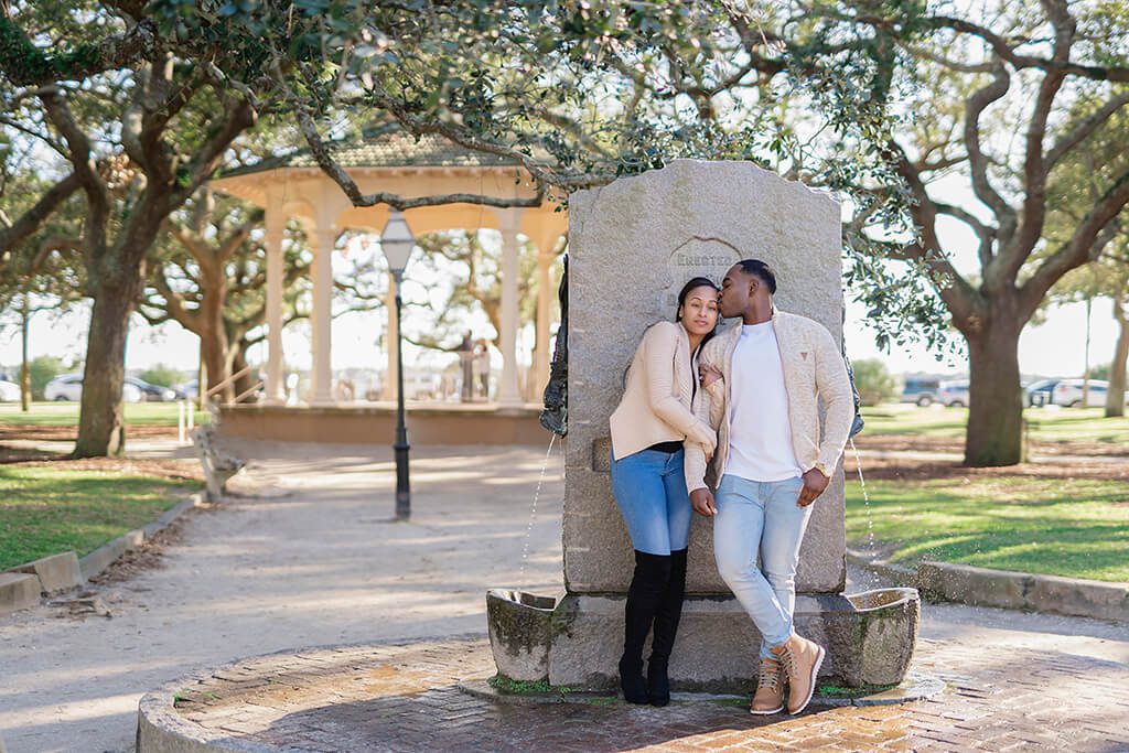 charleston engagement photographers at white point garden