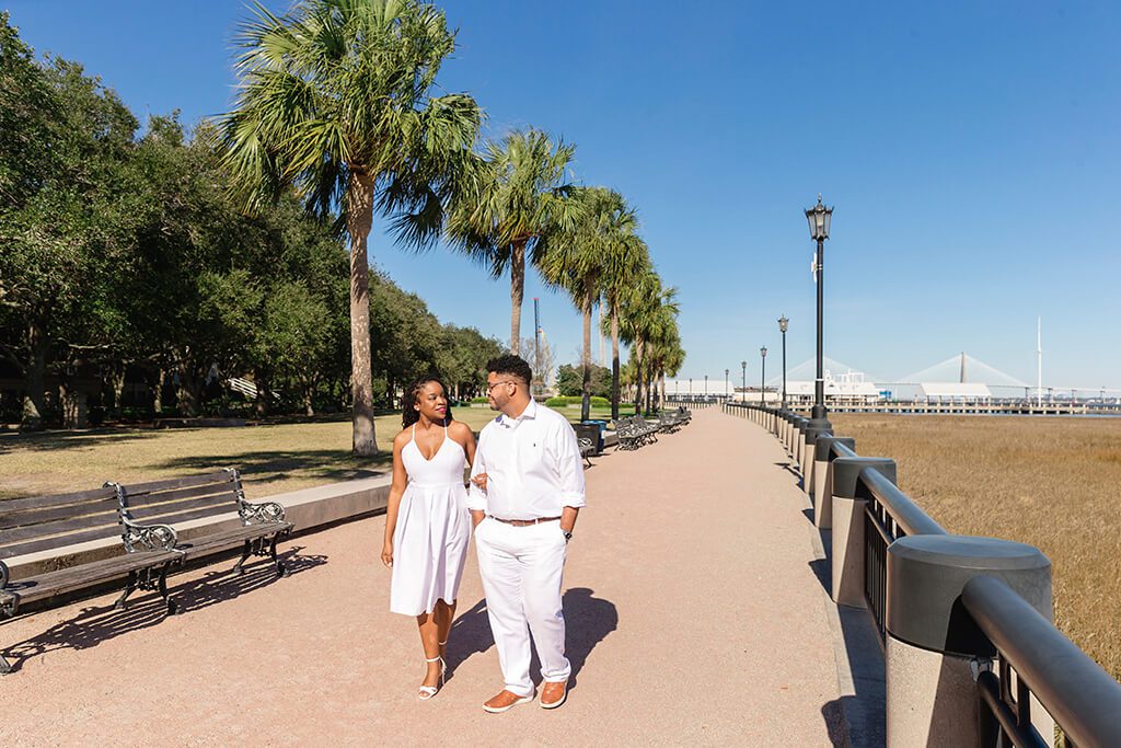 charleston engagement photography waterfront park