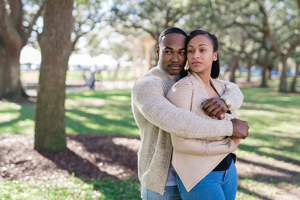 spring engagement photos white point garden charleston