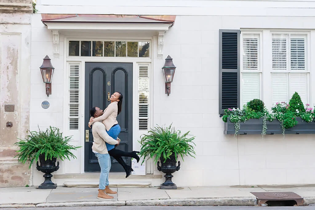 white point garden engagement session charleston