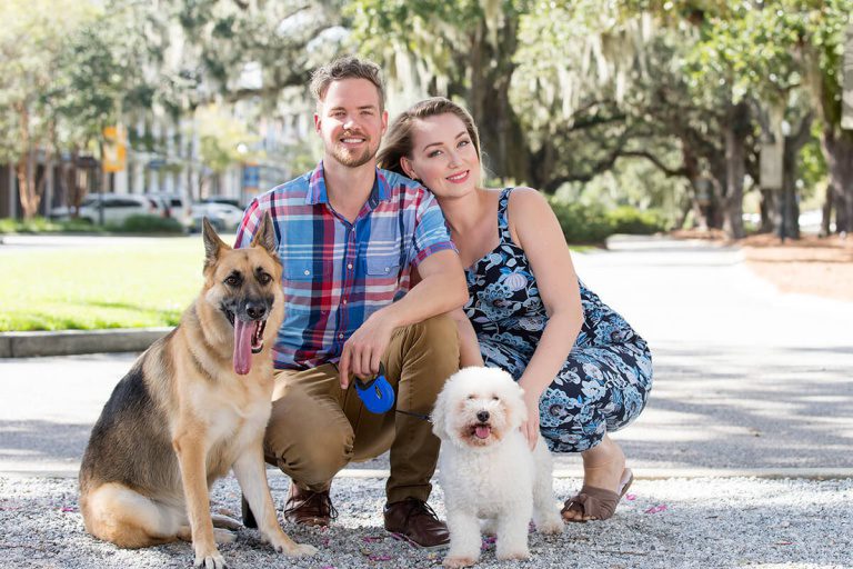 fascinating family portrait with pets