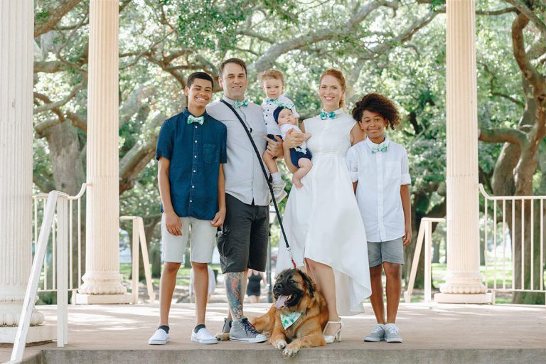 adorable family photo with pet