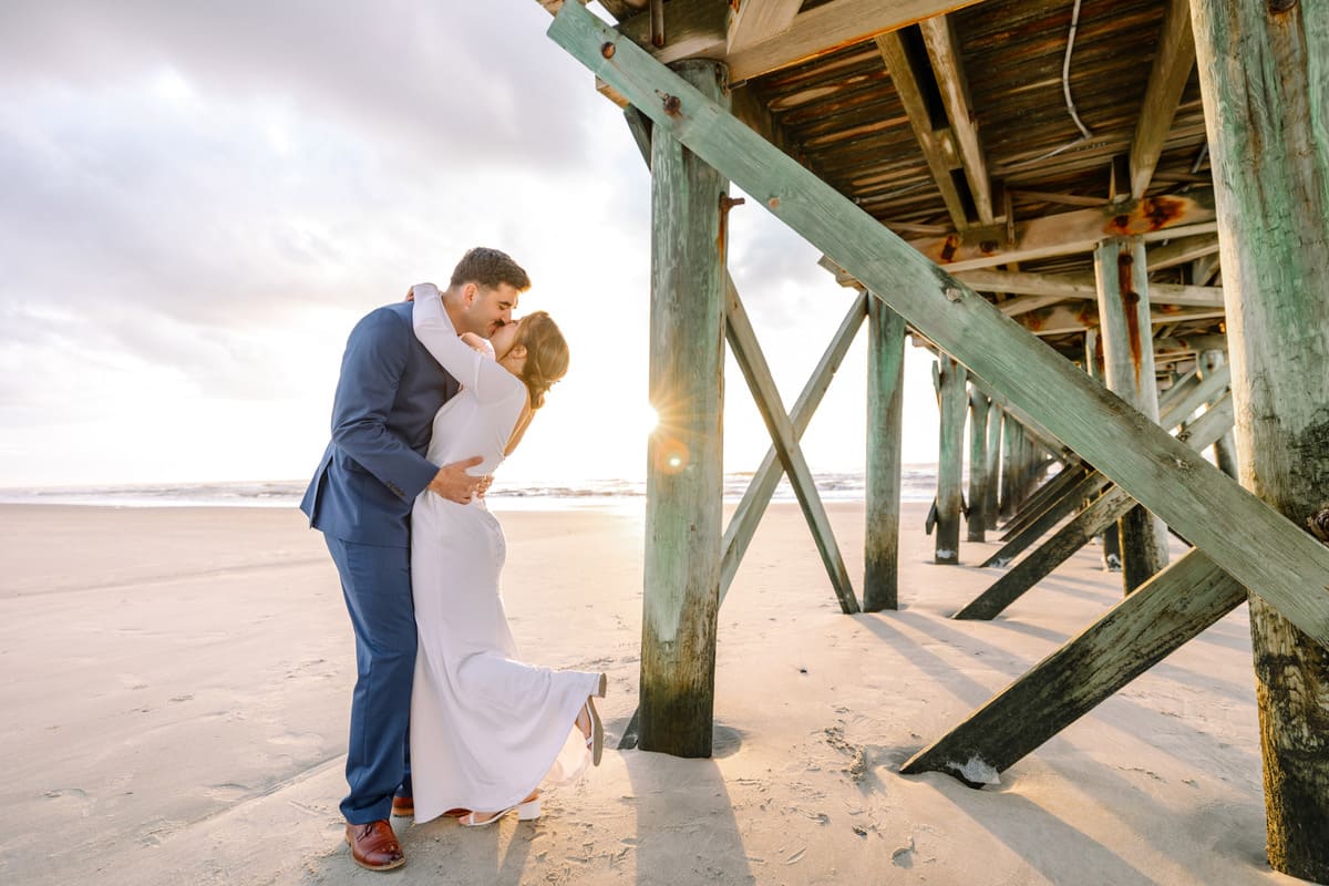 champagne toast isle of palms elopement