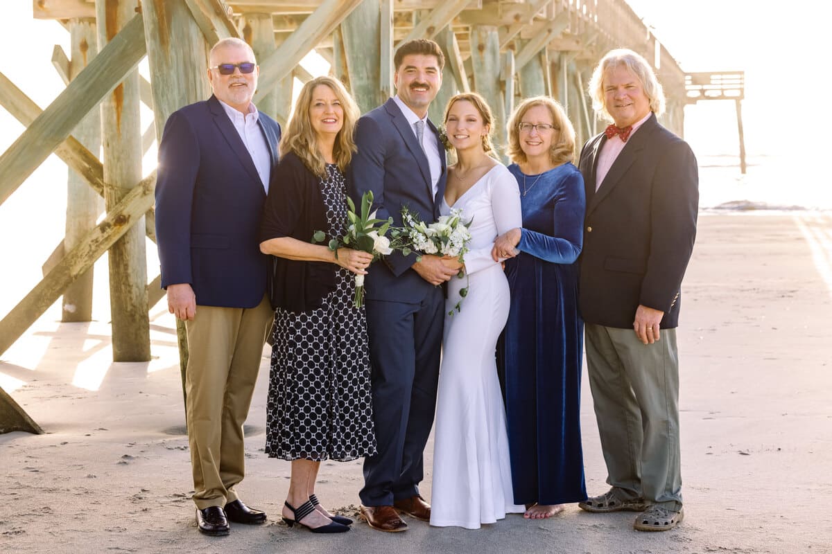 groom seeing bride isle of palms elopement