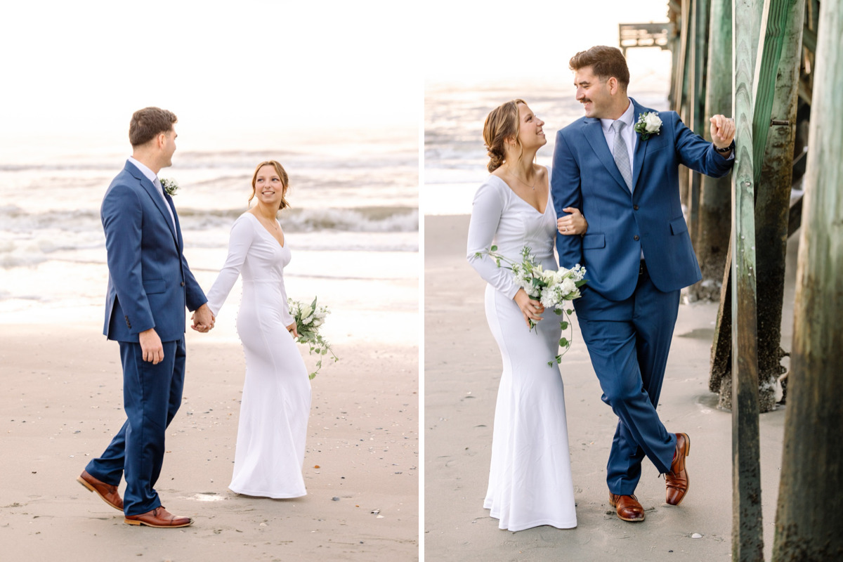 intimate beach ceremony charleston elopement