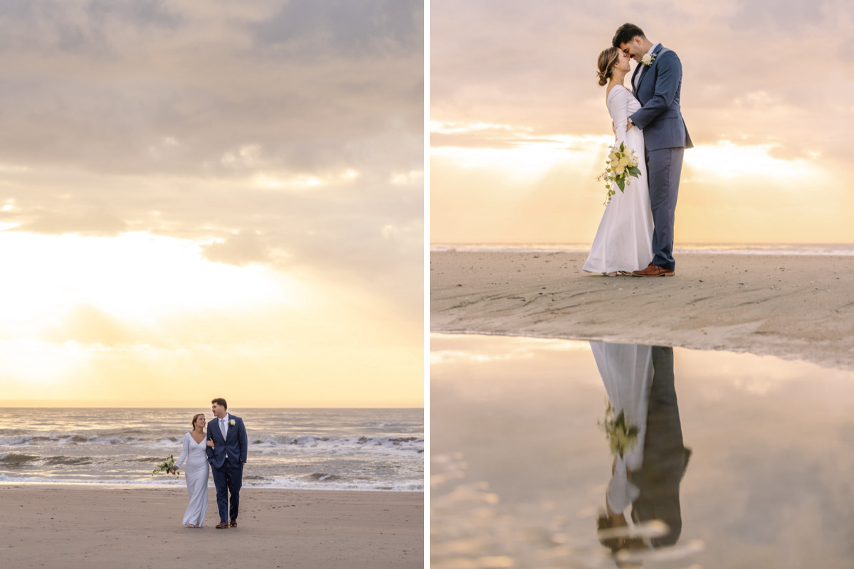 isle of palms couple sunrise portrait