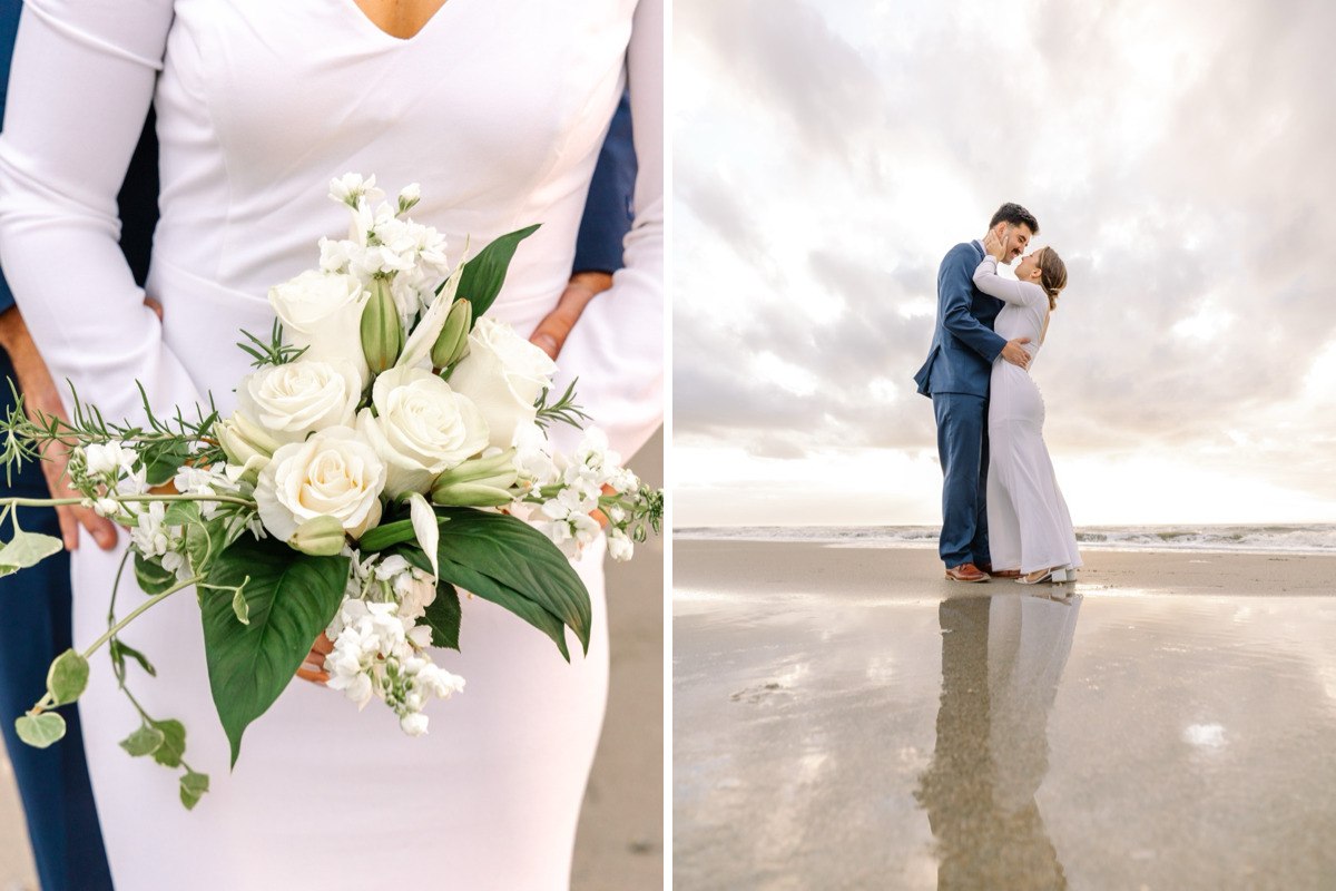 ocean waves sunrise isle of palms elopement