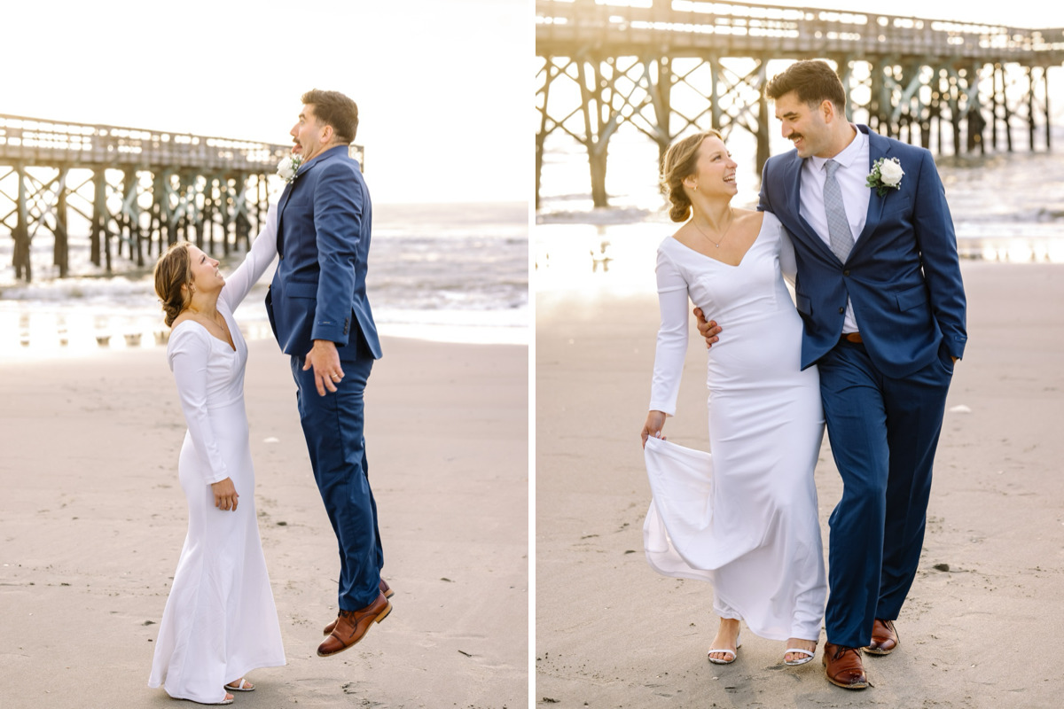 wedding rings on sand isle of palms