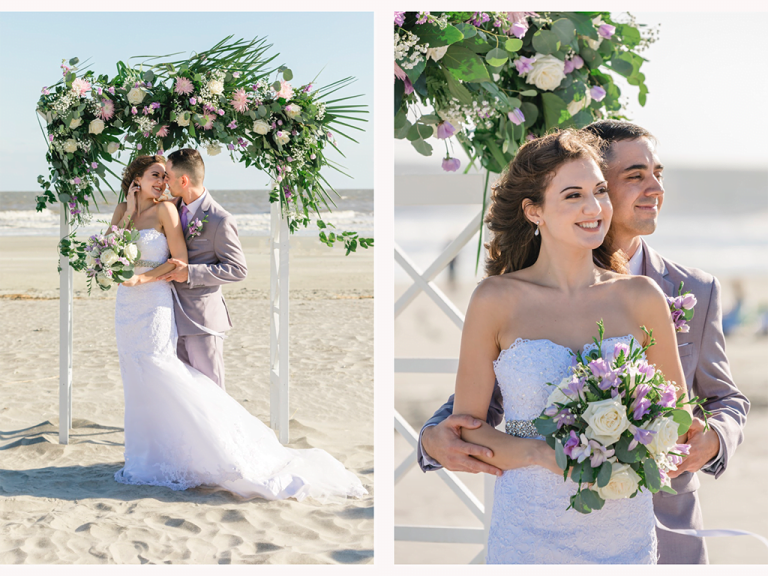 Beach elopement wedding at Tides Folly Beach SC // Jade & Chris