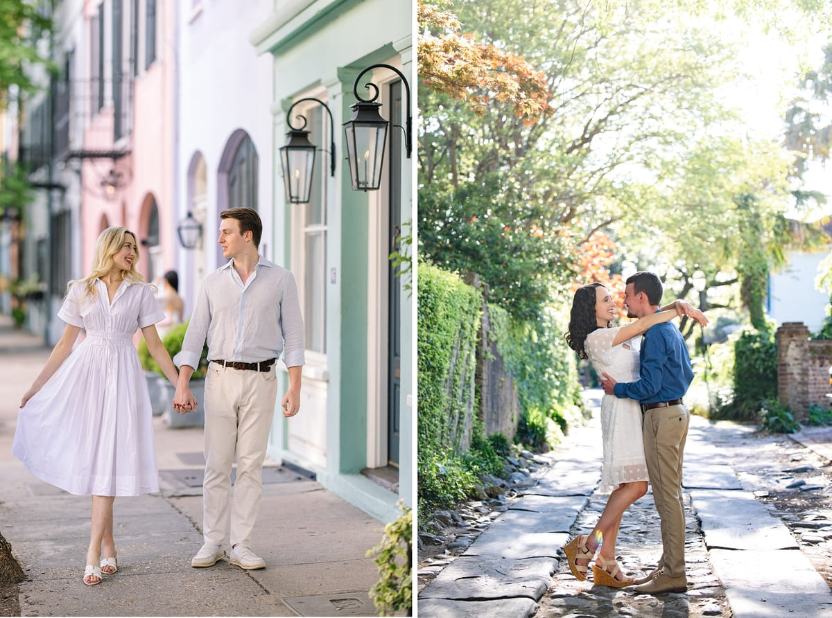 charleston engagement photo session color combinations