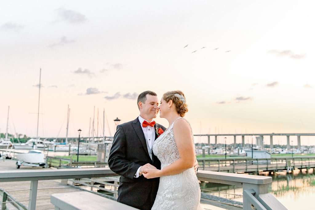 professional wedding photo session at Charleston Yacht Club