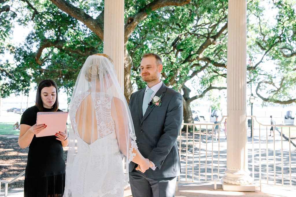 wedding ceremony at White Point Garden