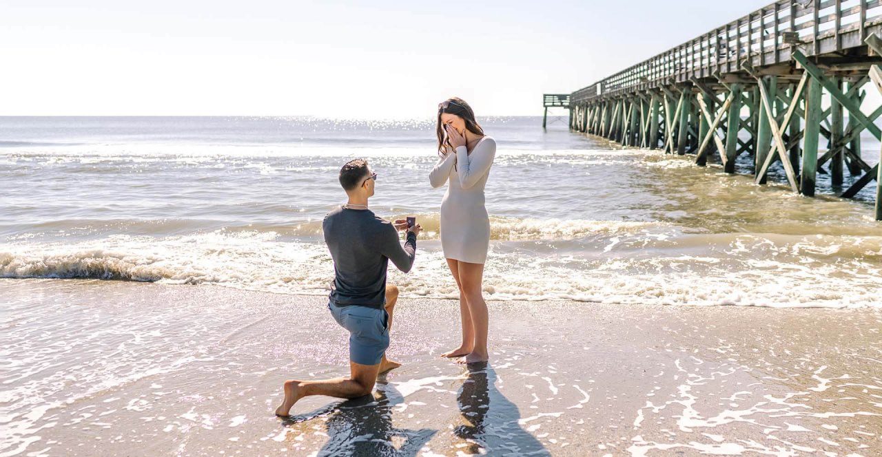 Secret Proposal at Isle of Palms photographed by Charleston Proposal Photographers