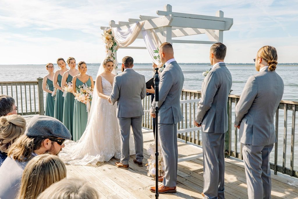wedding ceremony at Charleston Harbor Resort and Marina