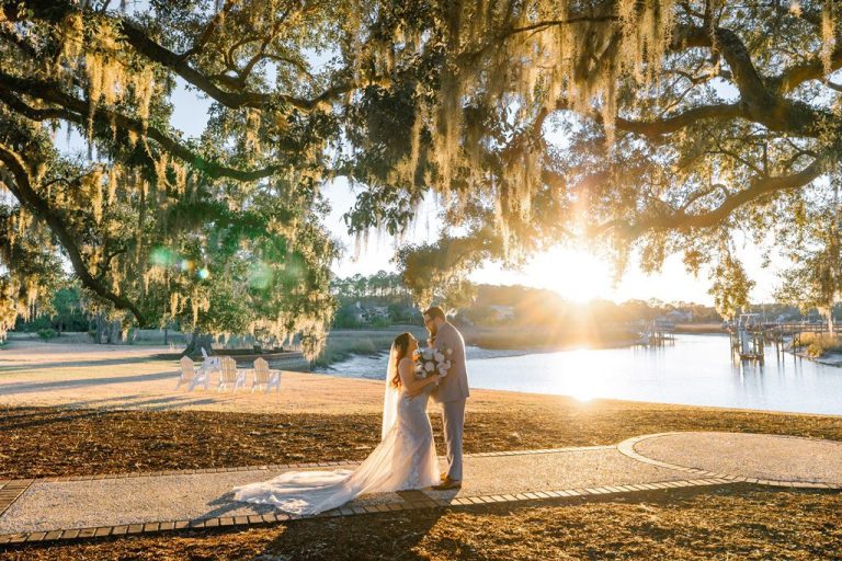 Spring evening wedding photography at Dunes West Golf Club // Caroline and Matthew