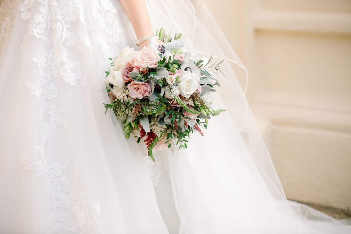 bridal gown hanging francis marion hotel